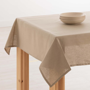 Nappe hydrofuge anti-taches en lin 100% Taupe