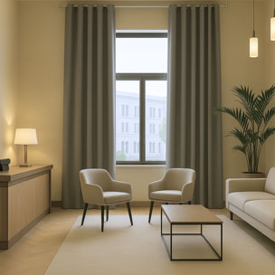 Rideau occultant ignifugé M1 non feu - Gris souris