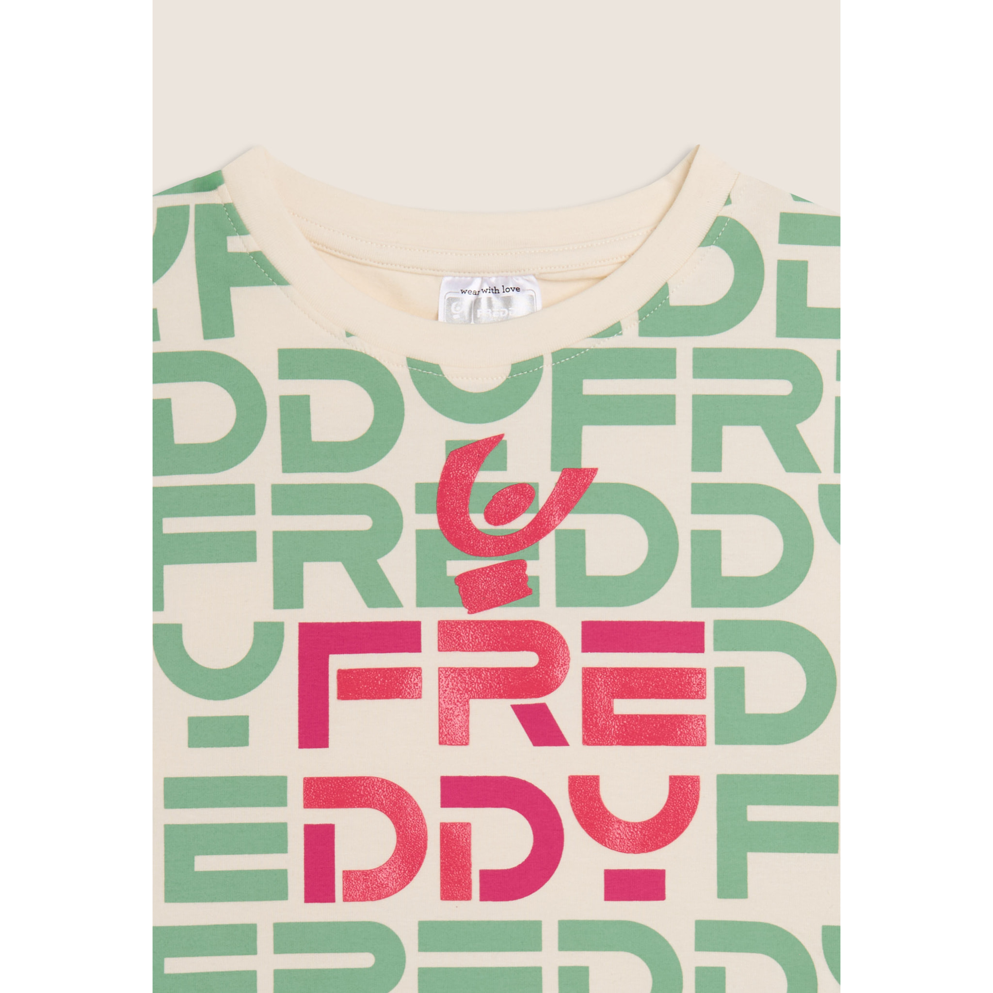 T-shirt Junior cropped con stampa FREDDY all-over