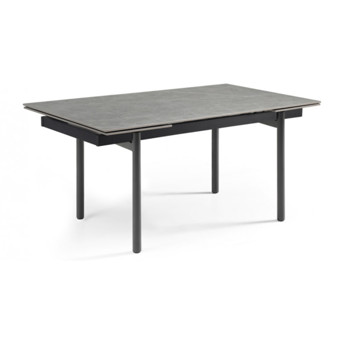 Table extensible en céramique marbre grey L160/240cm pieds métal - UNIK