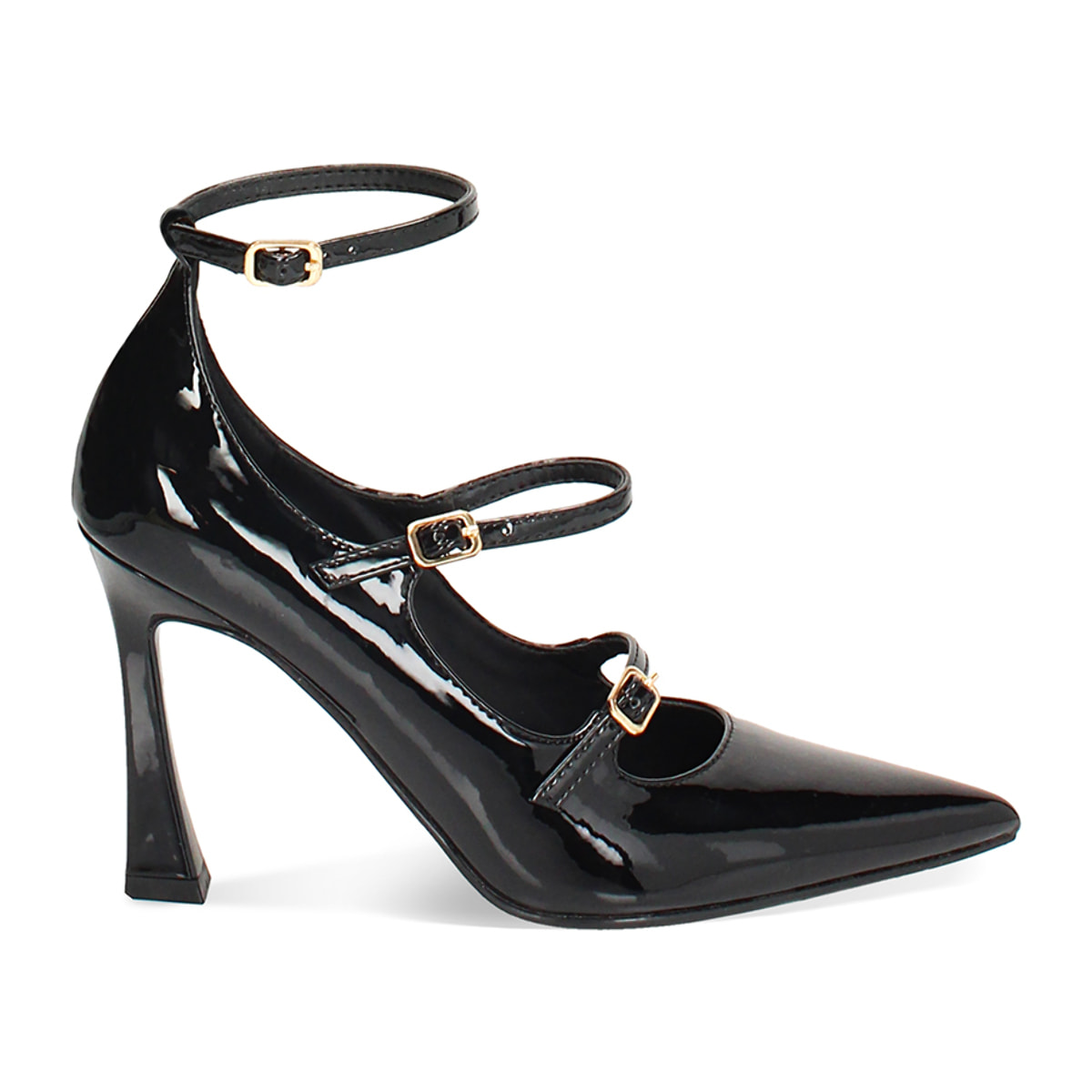 Tacones negros con hebillas