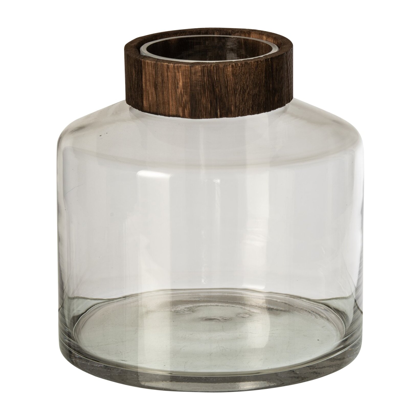 J-Line vase - verre - marron foncé/transparent