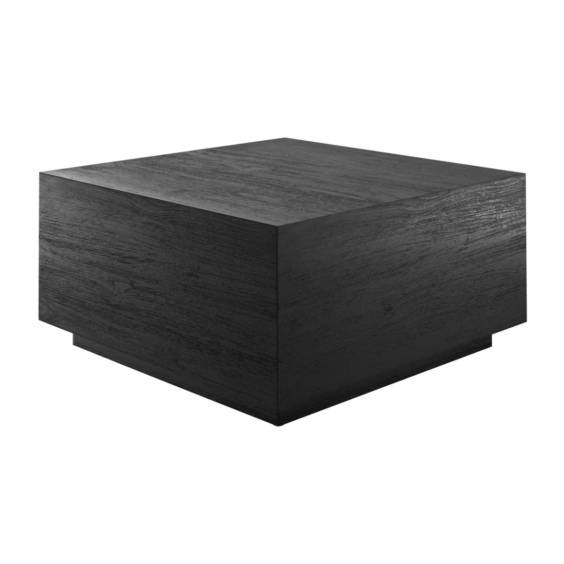 Table basse carré en bois de teck recyclé noir 70 cm - Zoé
