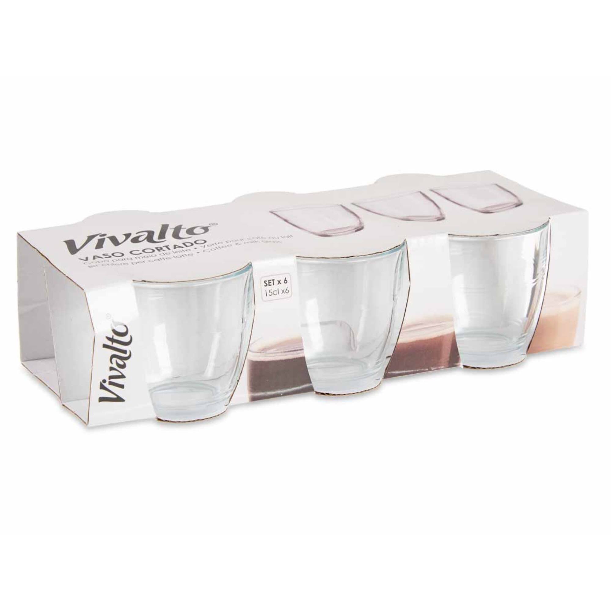 Set 6 vasos cortado 150ml colección vivalto