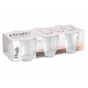 Set 6 vasos cortado 150ml colección vivalto