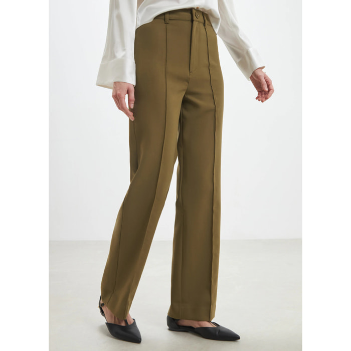 Pantaloni palazzo con nervatura