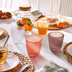 Jarra 1 L y 6 vasos naranjas 31 cl Stripy - Luminarc