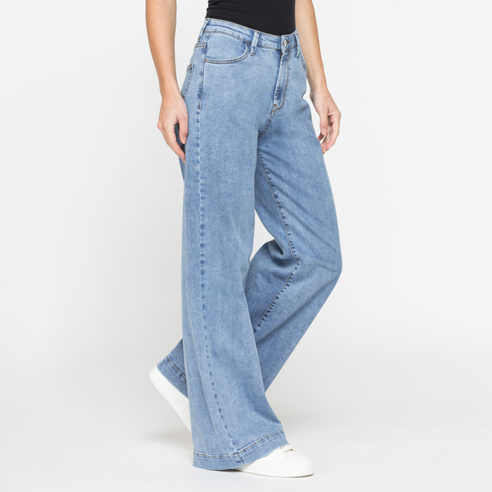 JEANS A PALAZZO IN DEMIM STRETCH 12oz. COMFORT FIT