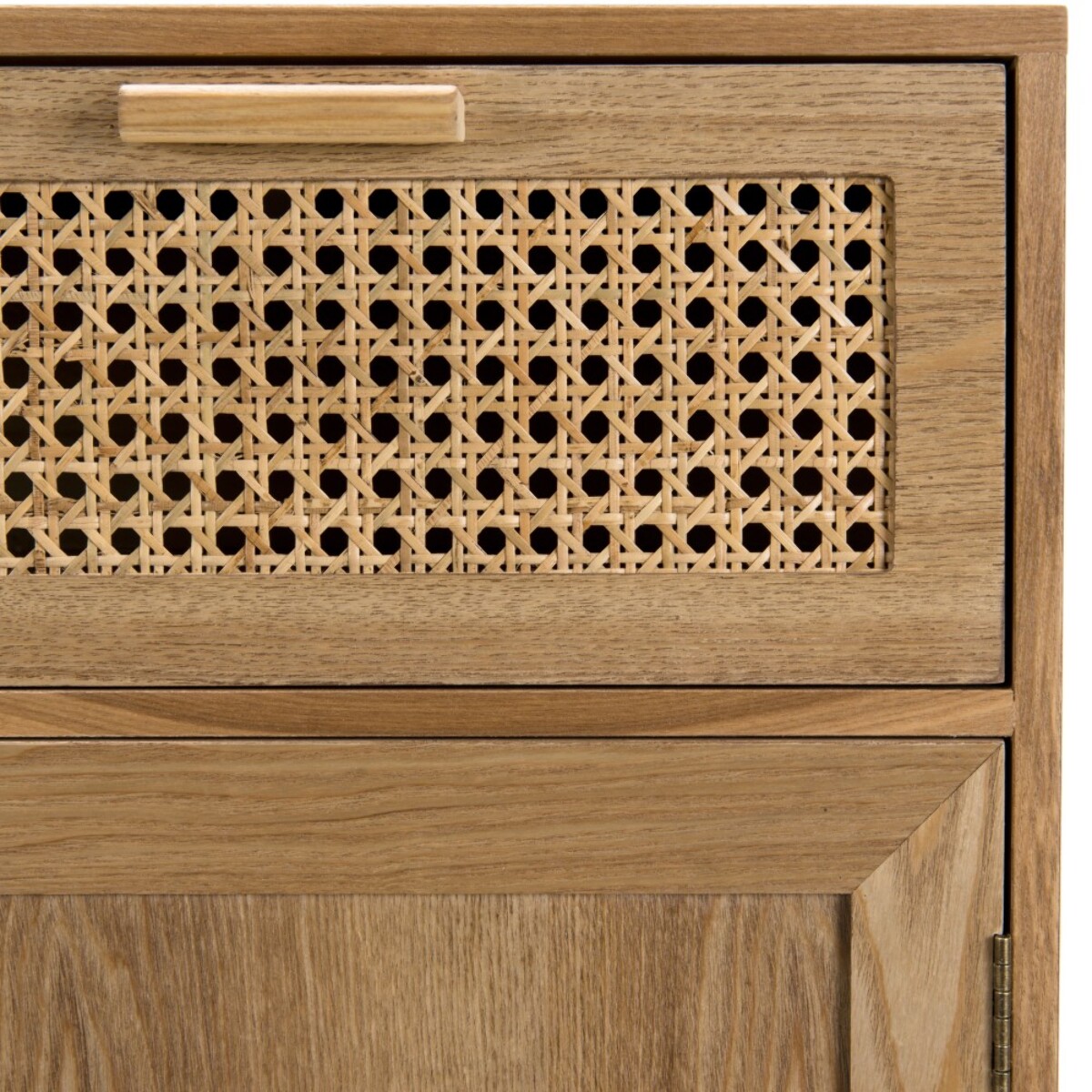 RODRIGO - Buffet couleur naturelle 2 tiroirs 2 portes bois cannage