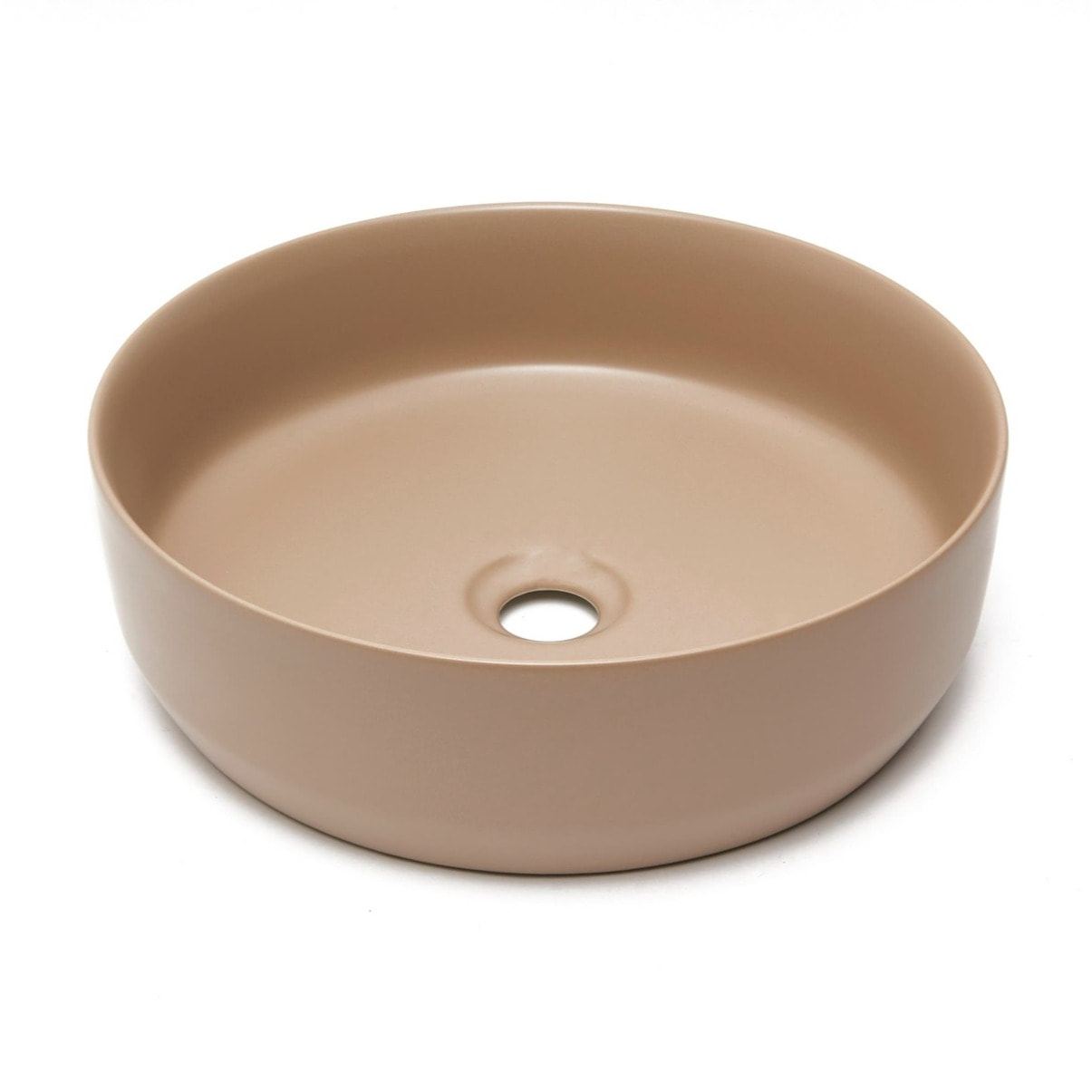 Vasque à poser ronde diamètre 39 cm - moka mat - sans trop-plein - SAT Infinitio