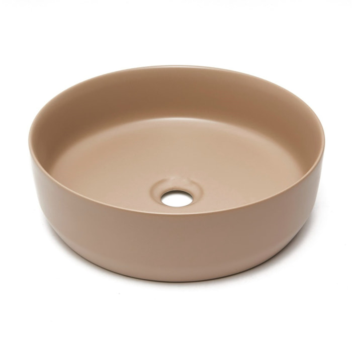 Vasque à poser ronde diamètre 39 cm - moka mat - sans trop-plein - SAT Infinitio