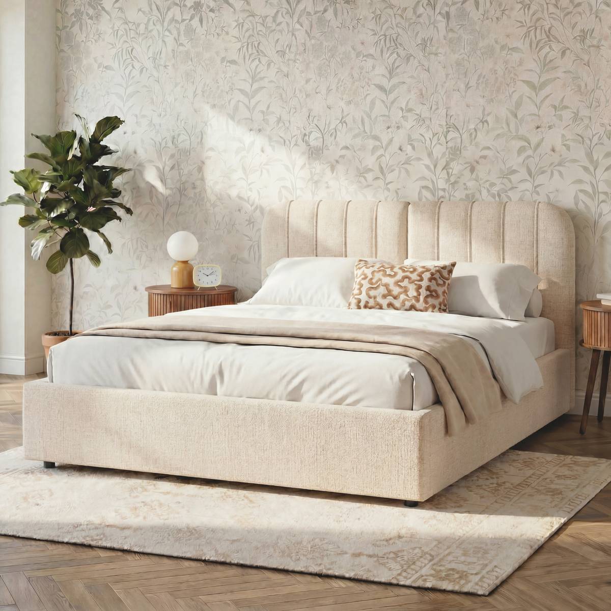 Lit coffre Cala rectangulaire 160x200cm beige