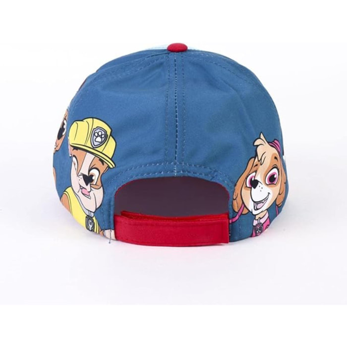 Gorra con visera curva de la patrulla canina - tricolor - apta de 4 a 8 años - con material brillante - gorra para niños con velcro trasero ajustable