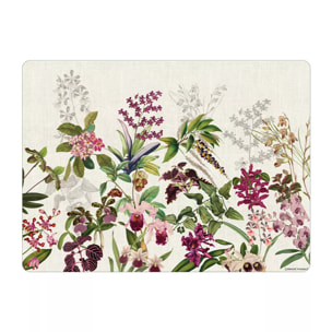 Set vinyle 860 g/m² imprimé beige violet Parfum d'orchidee grege