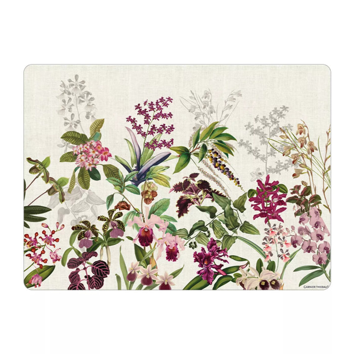 Set vinyle 860 g/m² imprimé beige violet Parfum d'orchidee grege