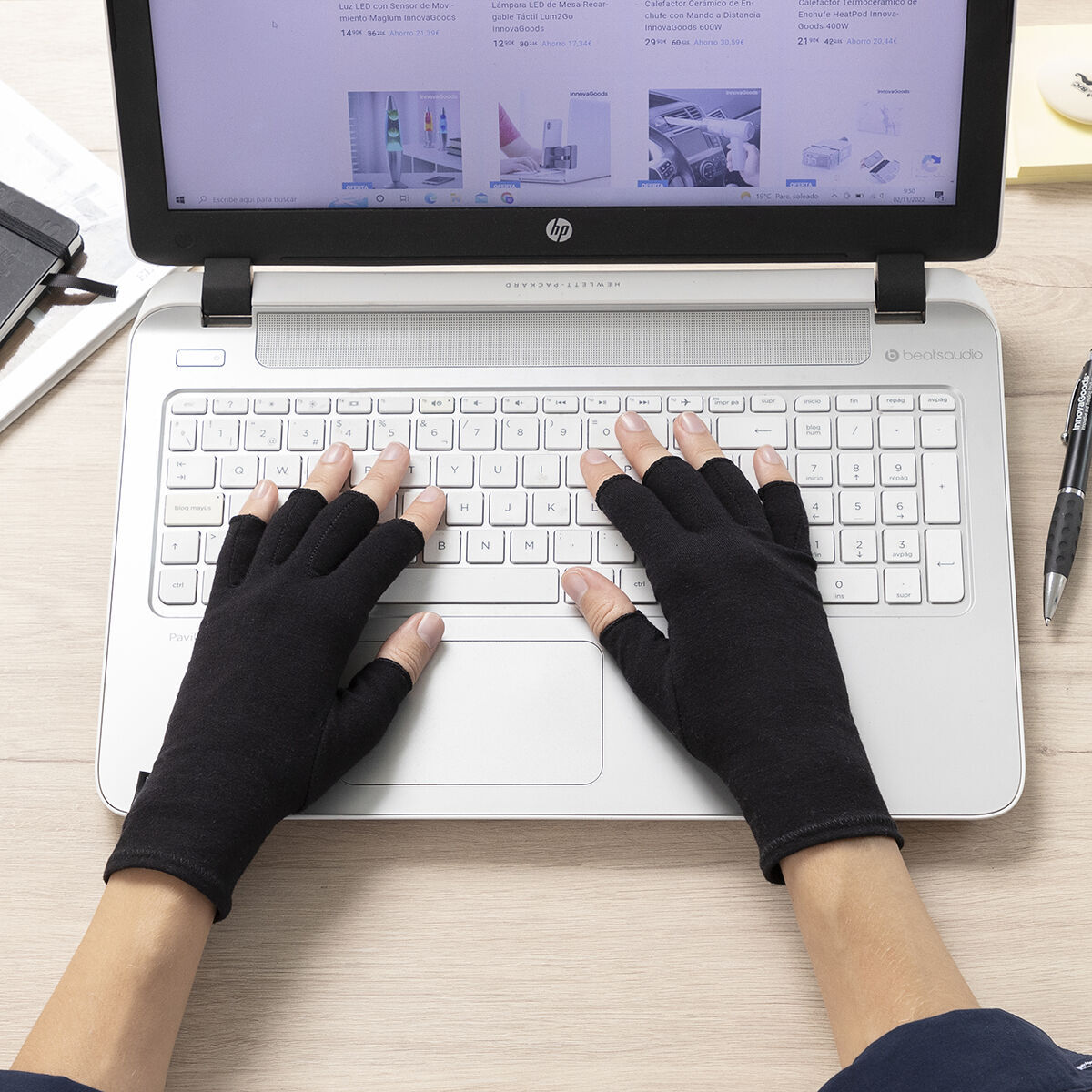 Guantes de Compresión para Artritis Arves InnovaGoods 2 Unidades - S