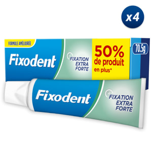 Lot de 4 Fixodent Neutral Crème Adhésive Pour Prothèses Dentaires 70,5 g