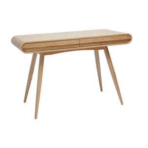 Bureau avec rangements 2 tiroirs scandinave bois clair L120 cm BJORG