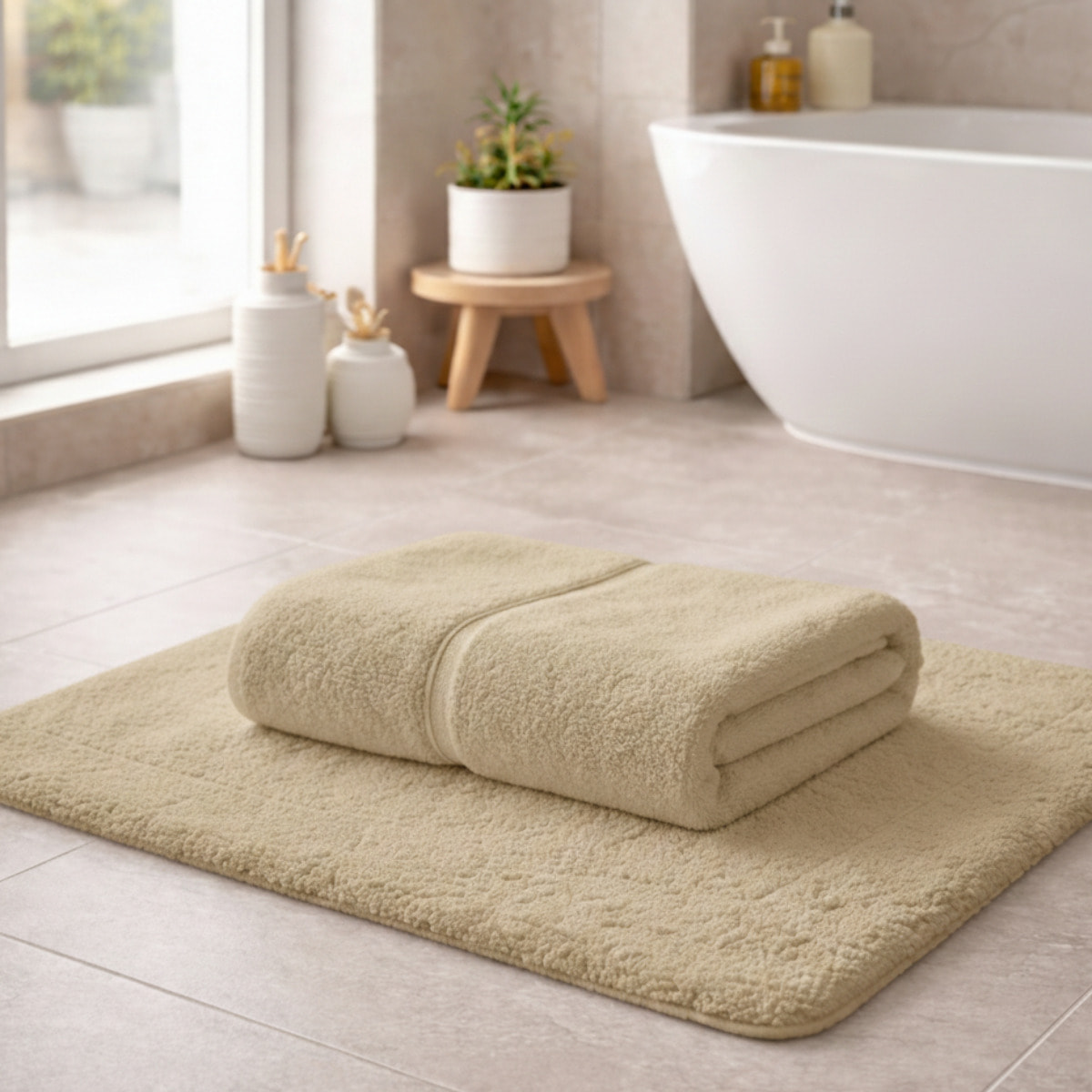 CASA MATTA Telo Bagno in Spugna di Puro Cotone 650 gr/mq_Sabbia