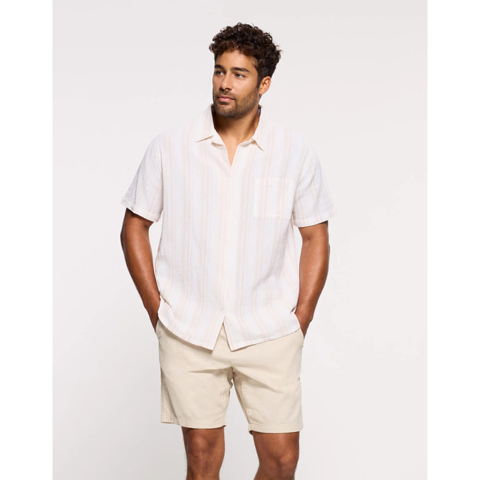 Camisa Manga Corta Beige - Brisban