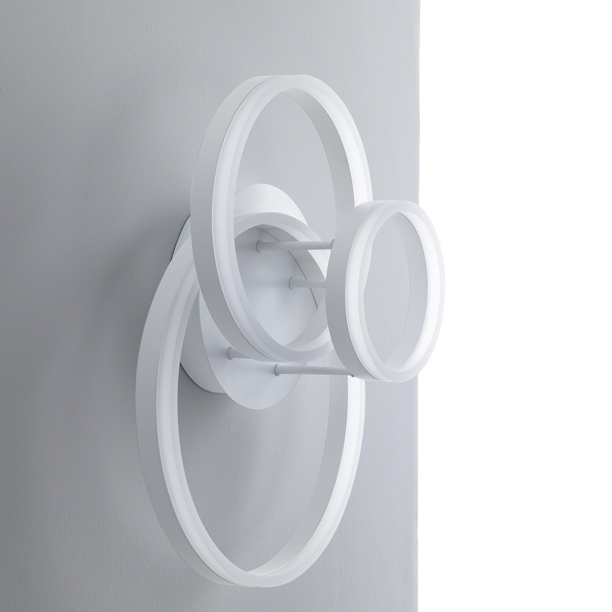 Plafonnier Tomasucci RINGS, en acier et métal, blanc
