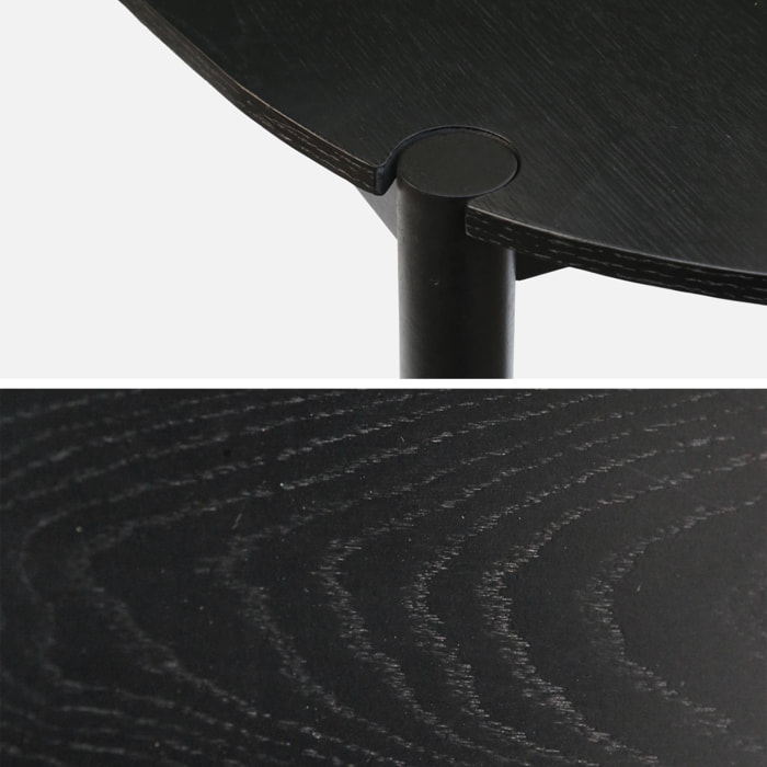 Table à manger ronde bois d'hévéa 4 places CLEMENCE