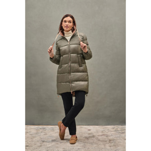 Giaccone Ingrid Coat verde militare con logo Polo Club