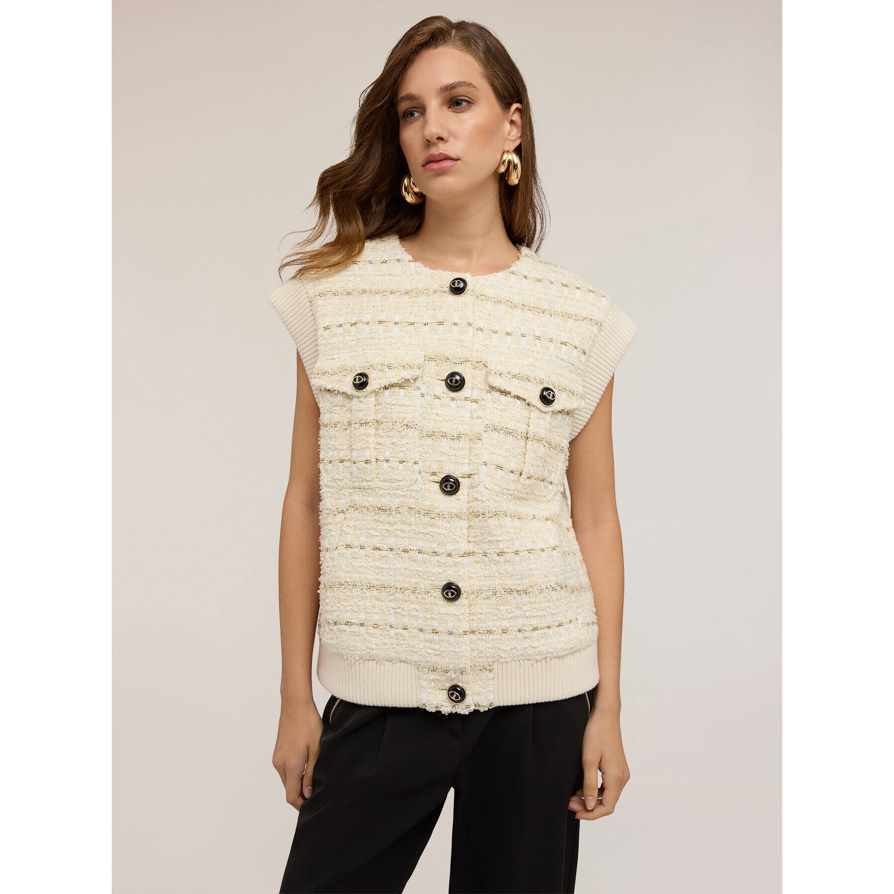 Motivi - Chaleco de tejido bouclé - Beige