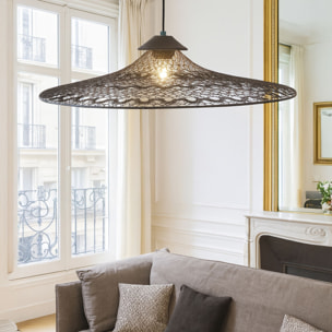 Suspension en métal noir crocheté à la main 80cm IRAWA