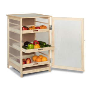 Légumier en bois 3 niveaux avec tiroirs amovibles