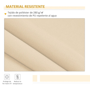 Toldo Manual Retráctil Plegable con Manivela 295x245cm para Balcón Terraza Beige