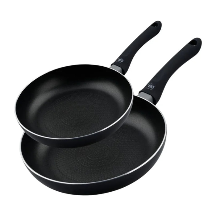 Lot de 2 poêles de cuisine 20 cm et 24 cm fond en nid d'abeille Elo Smart life