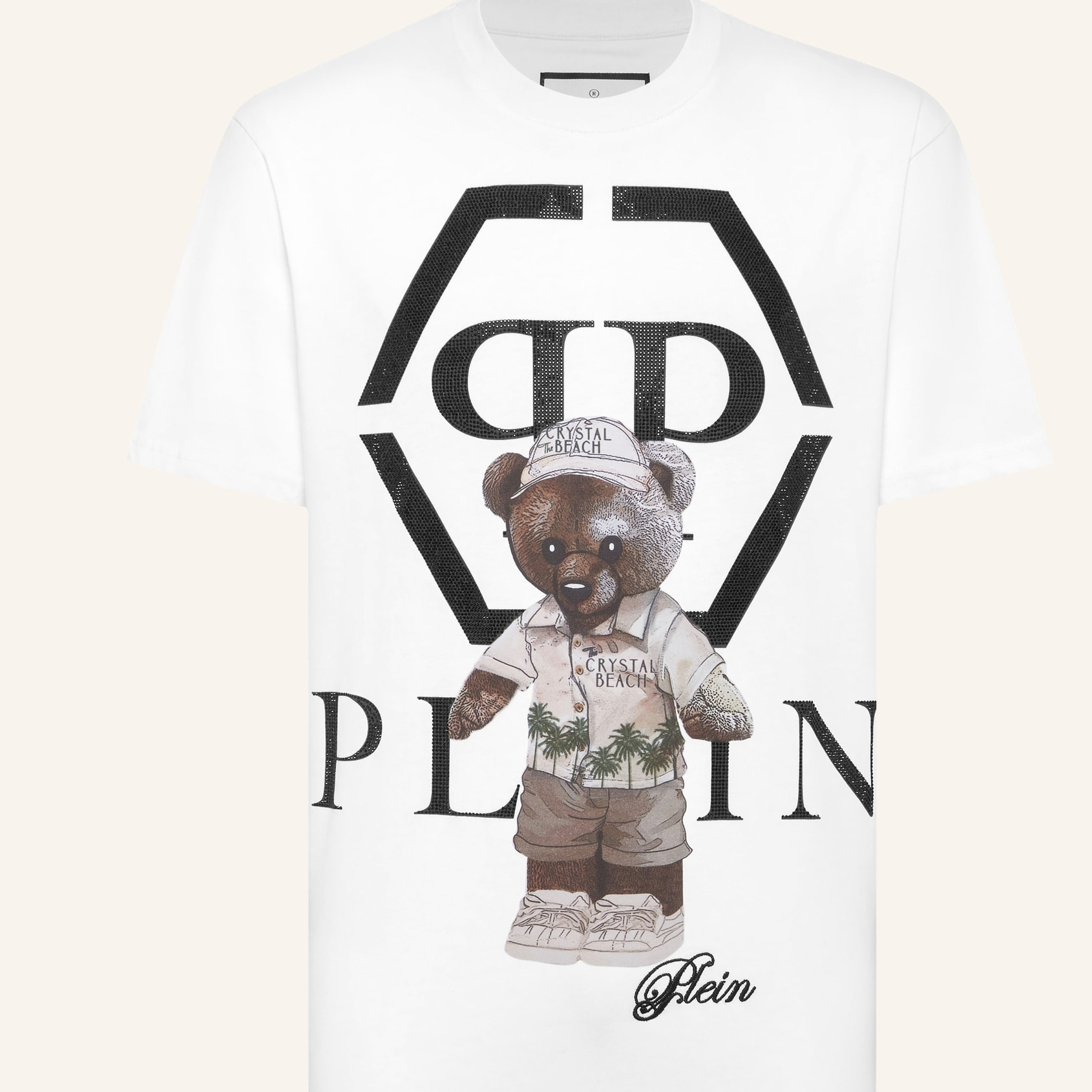 PHILIPP PLEIN Camiseta de cuello redondo y manga larga TEDDY