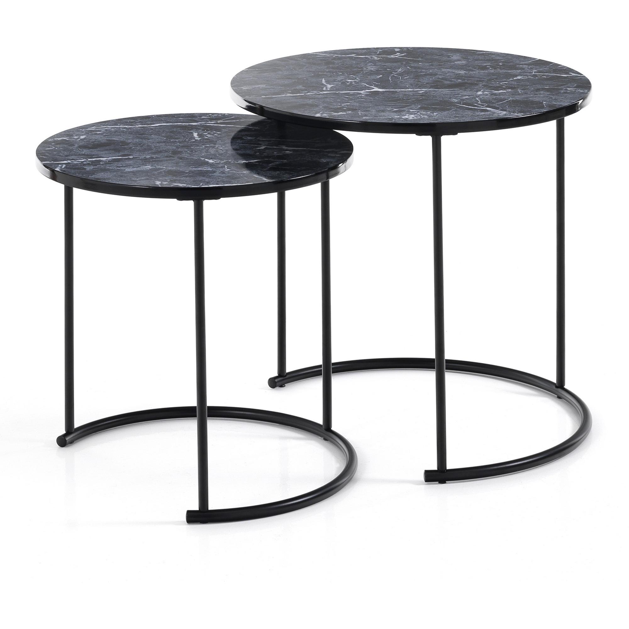 Set 2 tavolini THIN-R BLACK MARBLE