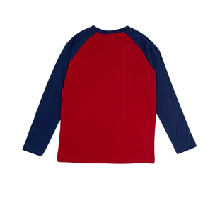 T-shirt Leone bambino con maniche lunghe raglan College