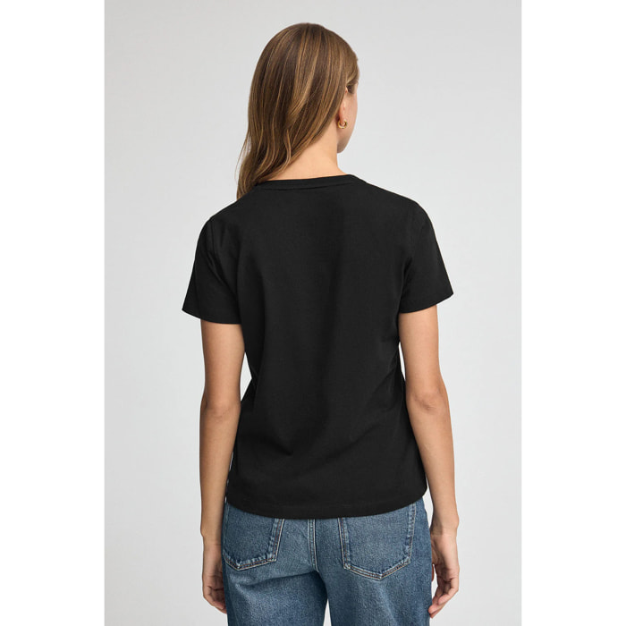 Camiseta negra con cuello de pico y logo Rigby Go Gold