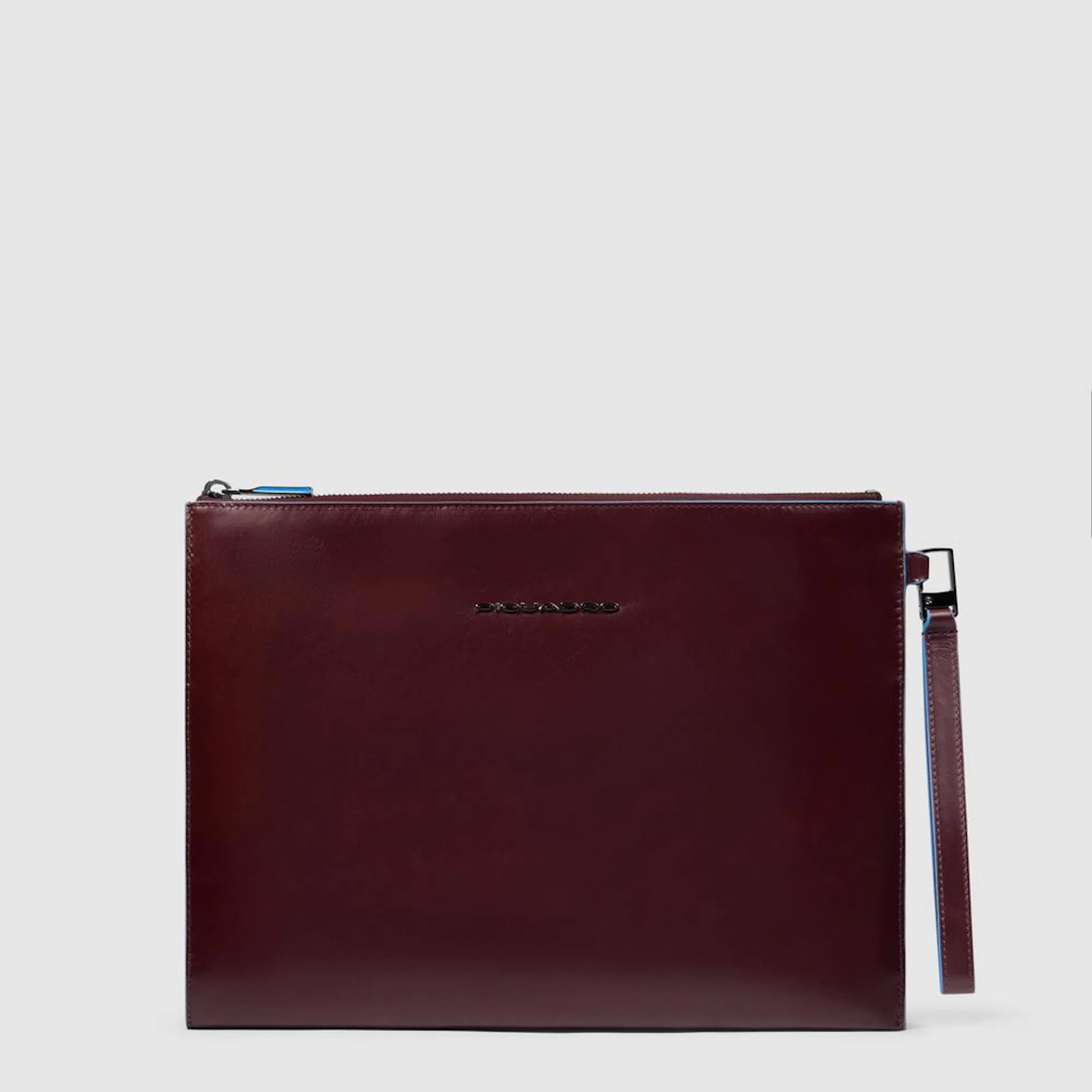 Piquadro Pochette porta iPad® in pelle con polsiera rimovibile e tasca per AirPods®