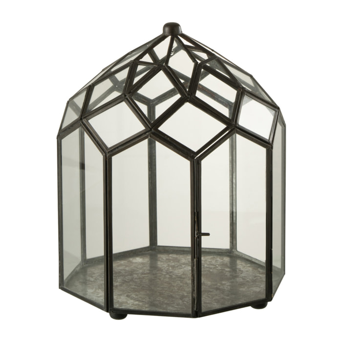 J-Line terrarium - verre/métal - noir - small - Ø 23 cm