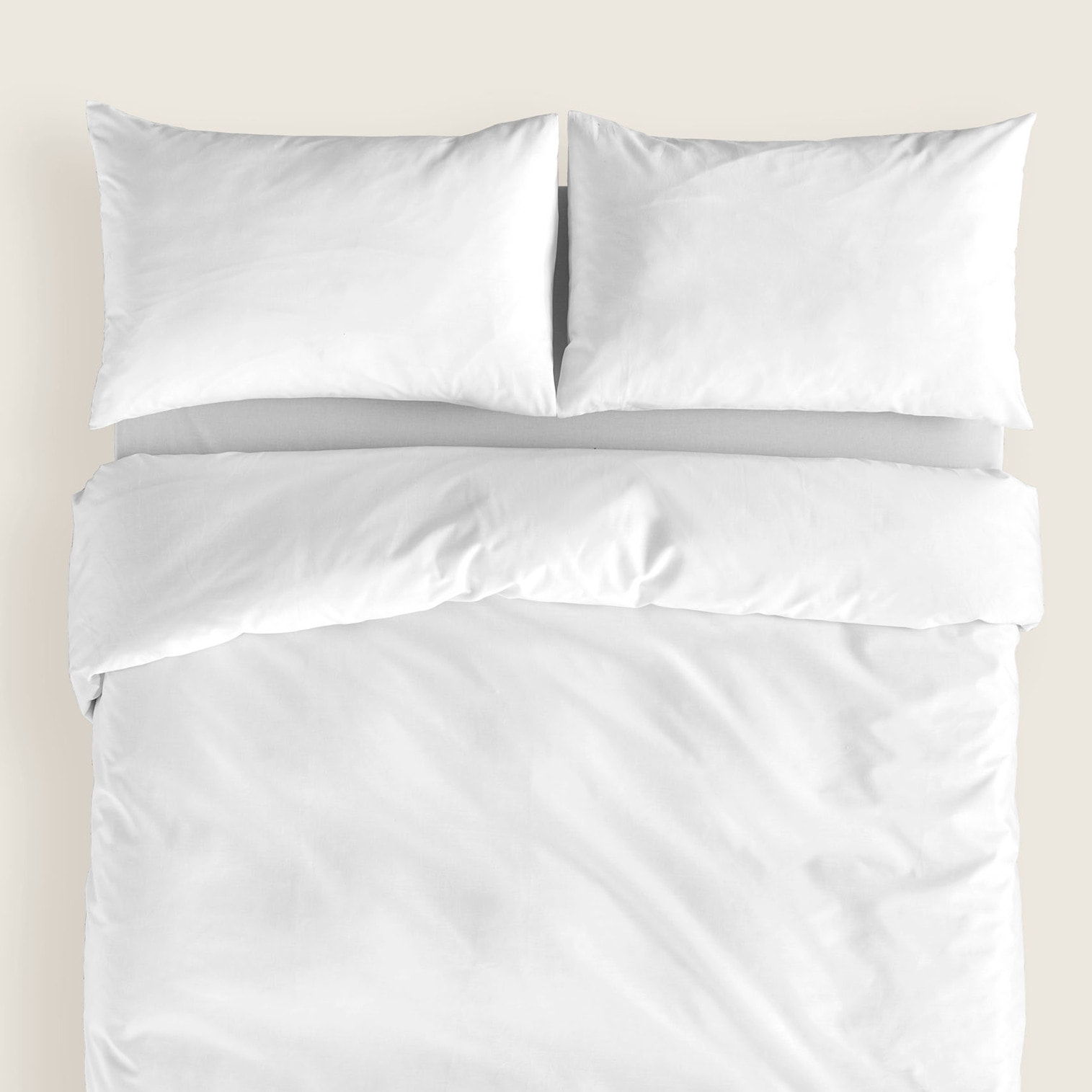 Naturals - Funda Nórdica Lisa - Cierre con botones - 100% Algodón - Incluye 1/2 Fundas de Almohada - Blanco Óptico