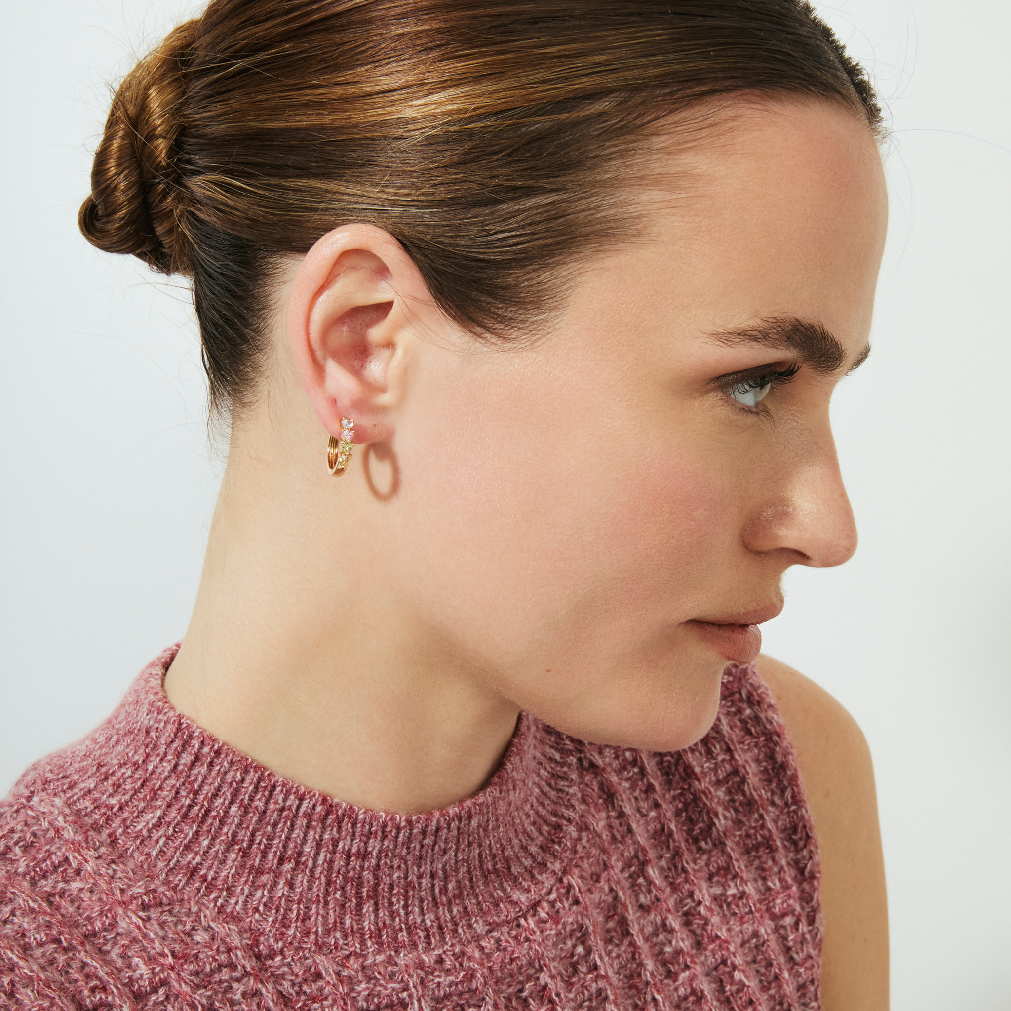 Pendientes Lakon acabado oro rosa 18k