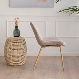 Chaise rembourrée Roma -tapissé-couleur beige 55 x 85 x 61 cm