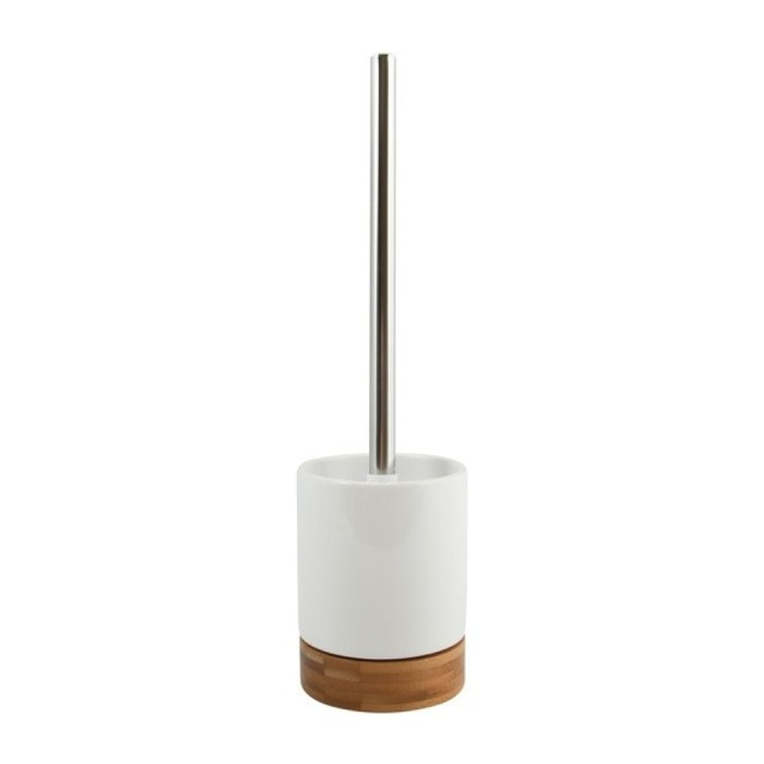 Brosse wc avec support Céramique & Bambou TALLINN Blanc MSV