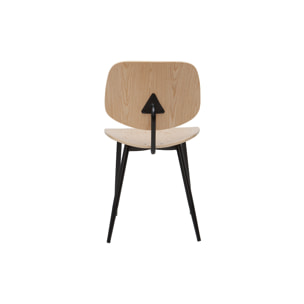 Chaises en bois clair et métal noir (lot de 2) TOBIAS