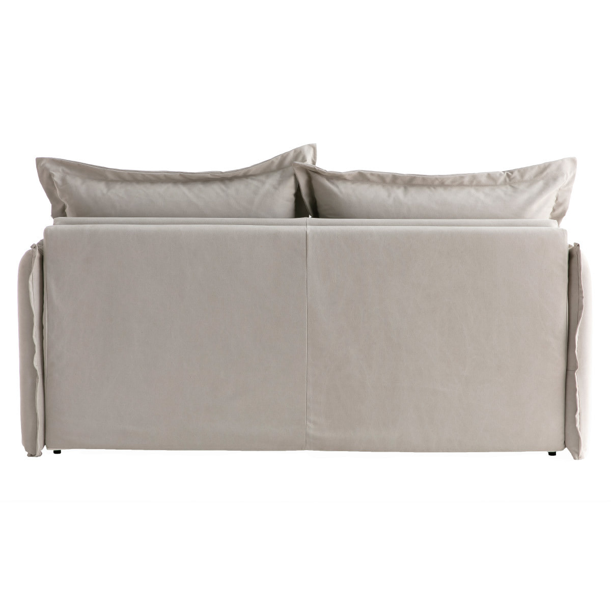 Canapé convertible déhoussable 3 places en coton beige avec matelas 13 cm ALDO