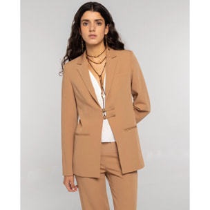Blazer de traje con cierre de hebillas de mujer
