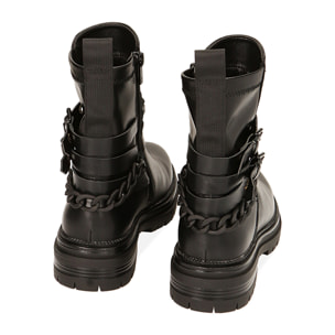Stivaletti bikers neri con catene