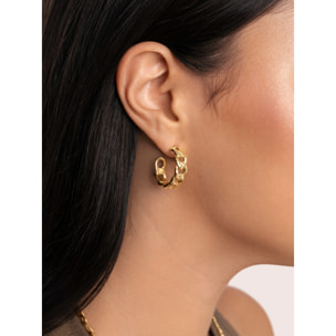 Orecchino Chunky Link  in Acciaio Placcato Oro