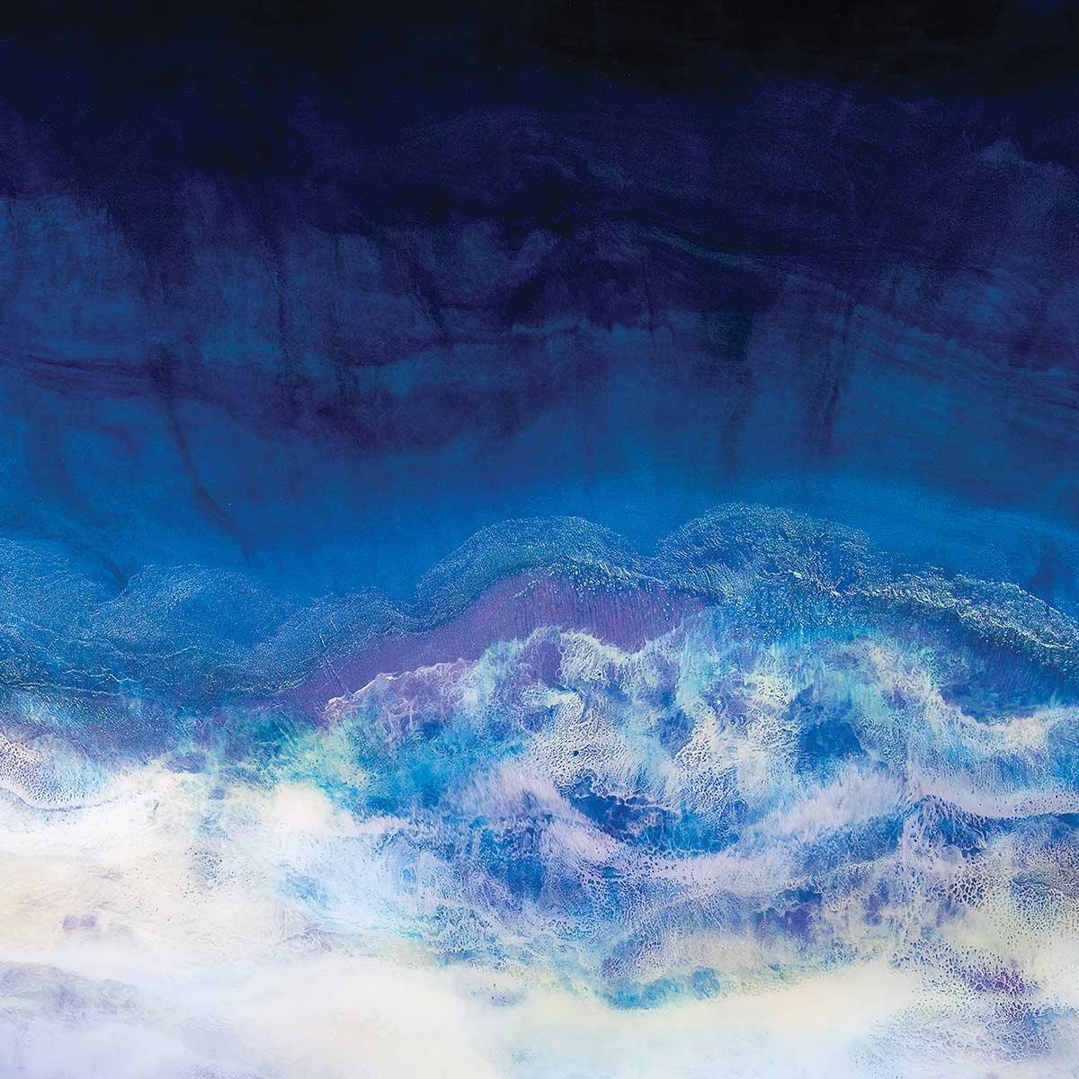 Poster bleu glacier Affiche sous cadre bois