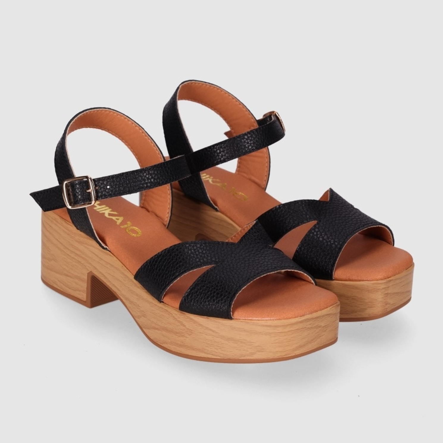 Sandalias de Piel - Negro - Tacón: 6 cm