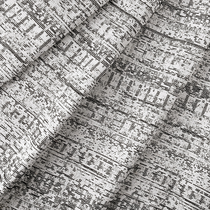 Rideau jacquard texturé inspiration minérale à oeillets - Noir